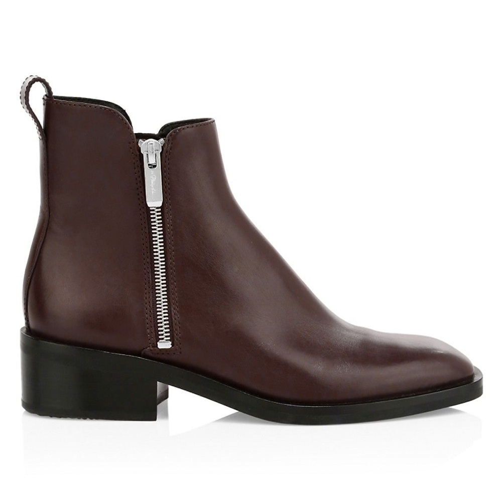 3.1 Philip Lim Alexa leather ankle boots. Chocolate.